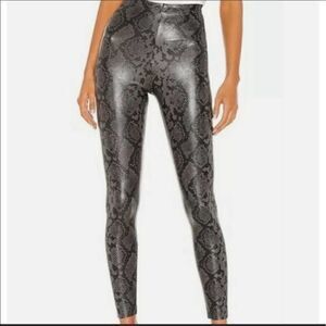 7 FOR ALL MANKIND Faux Leather Snake Print Leggings.Size S